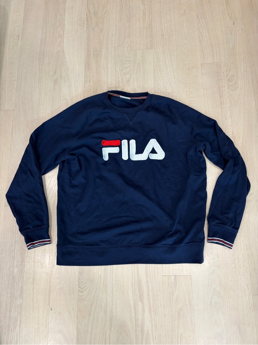 FILA Men's Navy Logo Crewneck Sweater - XL
